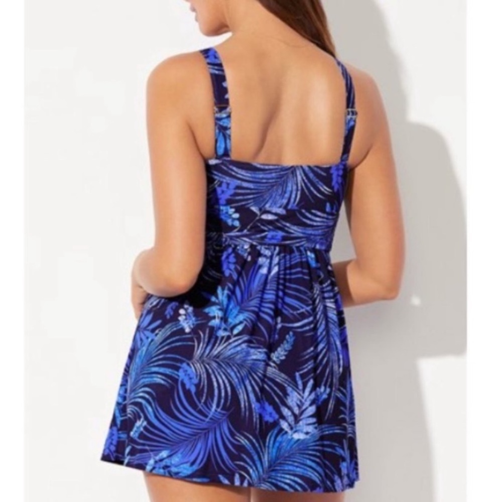 Twist Vneck One Piece Swimdress Swimsuits For All flowy Plus size 32 5X modest - Picture 2 of 6
